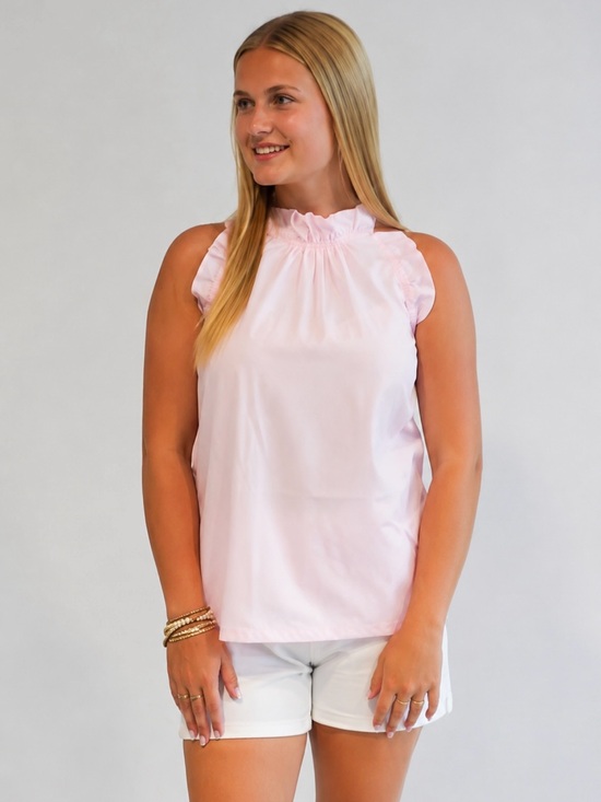 Carvalho Couture Tops - Pink-A-Boo Chaney Sleeveless Ruffle Top